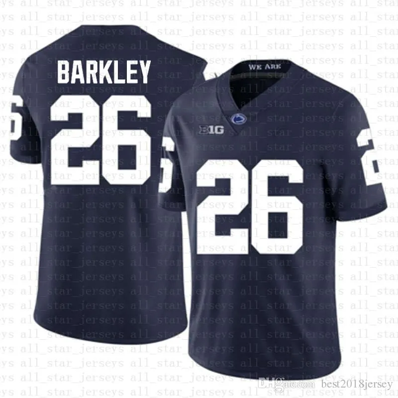 Penn State Nittany Lion 26 Saquon Barkley Amerikansk fotbollströja 10 Tom Brady 97 Nick Bosa Tröjor blå 2021