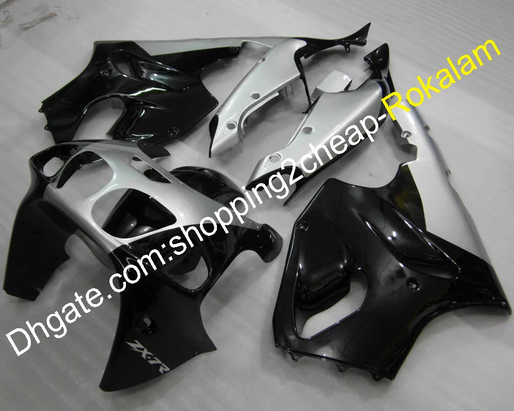 ل Kawasaki Fairings ZX-7R 1996-2003 ZX7R 96-03 ZX 7R الفضة سوداء دراجة نارية رينينج ما بعد البيع