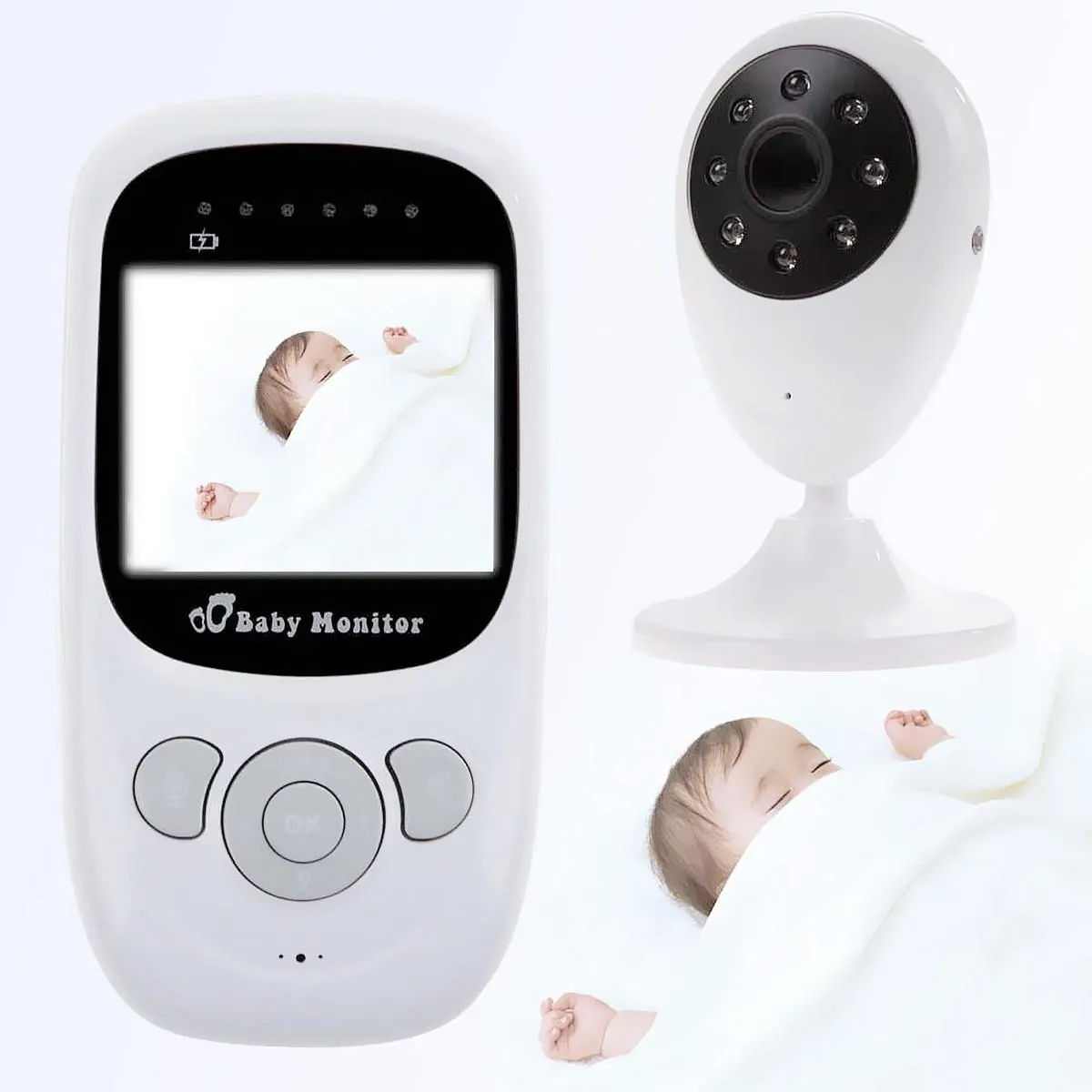 2.4inch 2.4G беспроводной Baby Digital Audio Video Monitor камера ночного видения просмотра Двухсторонний Talk монитор температуры - AU плагин