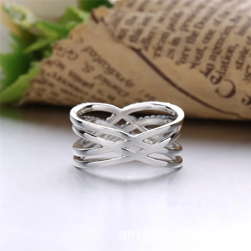 Wholesale-Big thick rings collection S925 silver fits for pandora style Cosmic Lines Ring 196401CZ H8ale