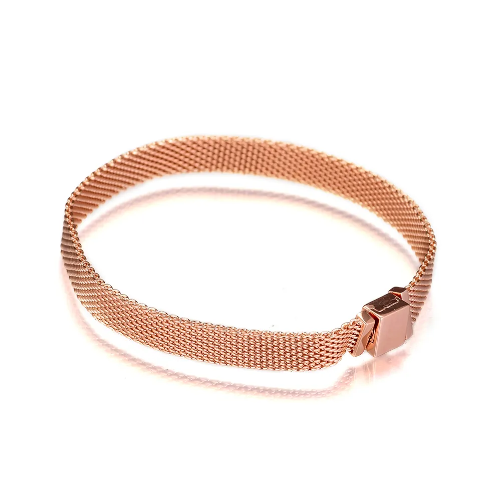 Braccialetti autentici originali 100% gioielli in argento sterling 925 Rose Reflexions Braccialetti per le donne Charms fai da te Perline Gioielleria raffinata 2019