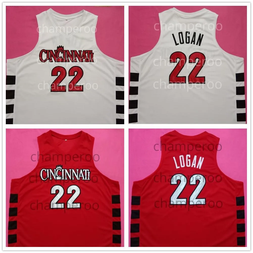 Cincinnati Bearcats College Steve Logan 22 Retro red white Basketball Jersey Men s Stitched Custom Number Name Jerseys