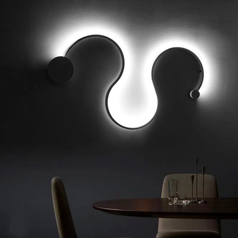 Curva de acrílico creativo luz LED lámpara de serpiente lámpara de pared LED  nórdico Cinturón forde…  Декор спальни, Идеи для украшения комнат,  Настенное освещение