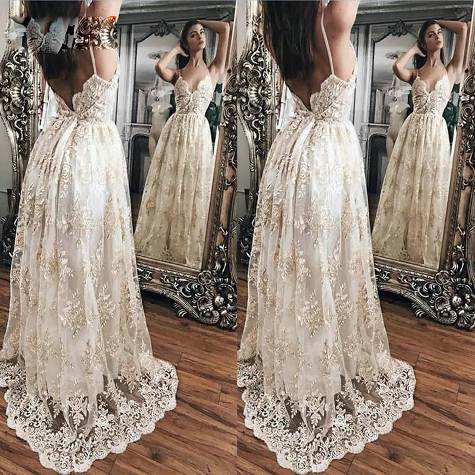 Sexy Lace Long Party Vestidos Bohemian Prom Vestidos Casuais Sem Mangas Backless V Neck Mulheres Banquete Maxi Vestido