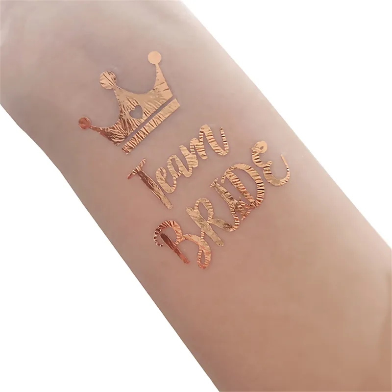 Tatuaggi Temporanei Addio Al Nubilato Oro Rosa - 4 Fogli Con Design Divertenti, Per Feste - Foto 6