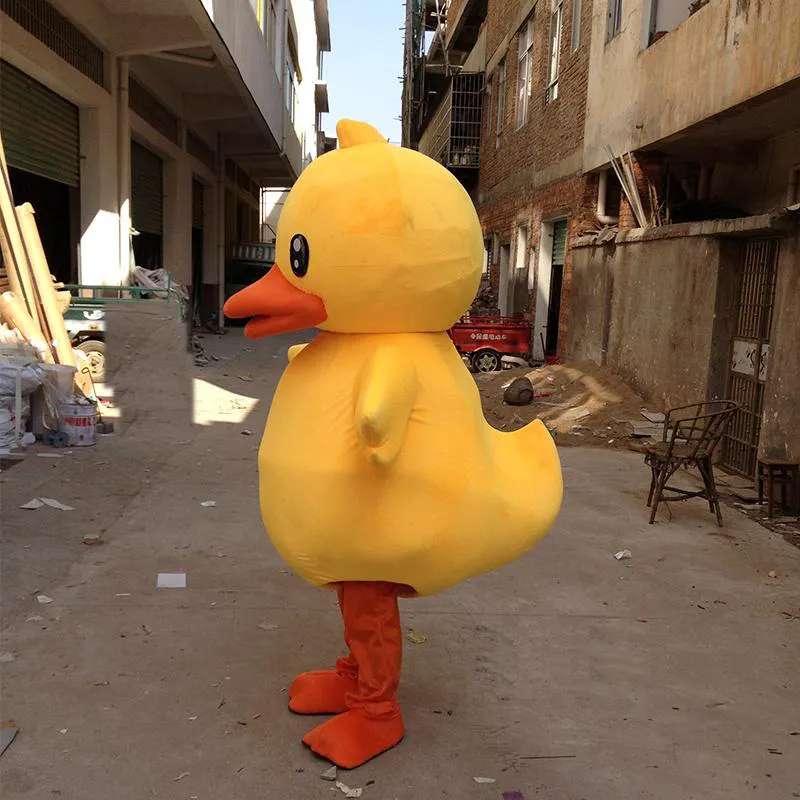 2019 High quality hot Giant Rubber Duck Mascot Costume Adult Size Anime Clothing Party Makeup Free Delivery