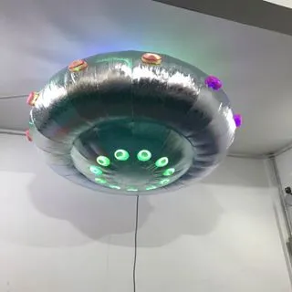 groothandel hangende opblaasbare ufo-opblaasballonnen met led-licht en led-strip vliegende schotel fabrieksprijs fabrikant voor nachtclub plafond decor