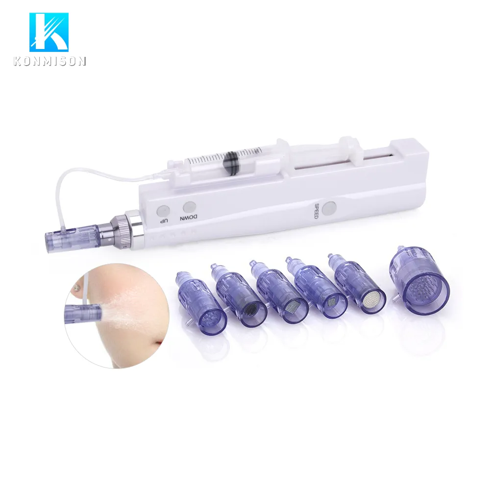 2 in 1 Electric Microneedling Auto Crystal Injector Mesotherapy Gun Nano Needle Derma Pen