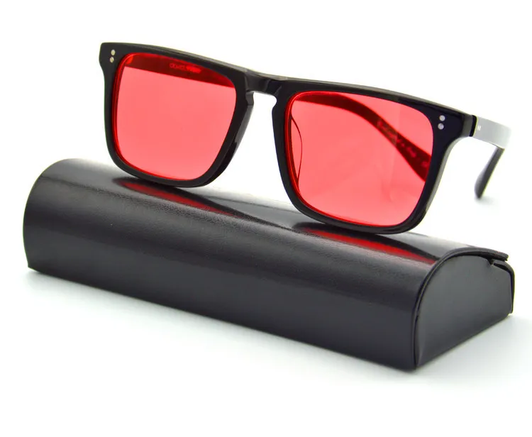 UV400 Sunglasses: Retro Square Aviator Sunglasses With Red Tint
