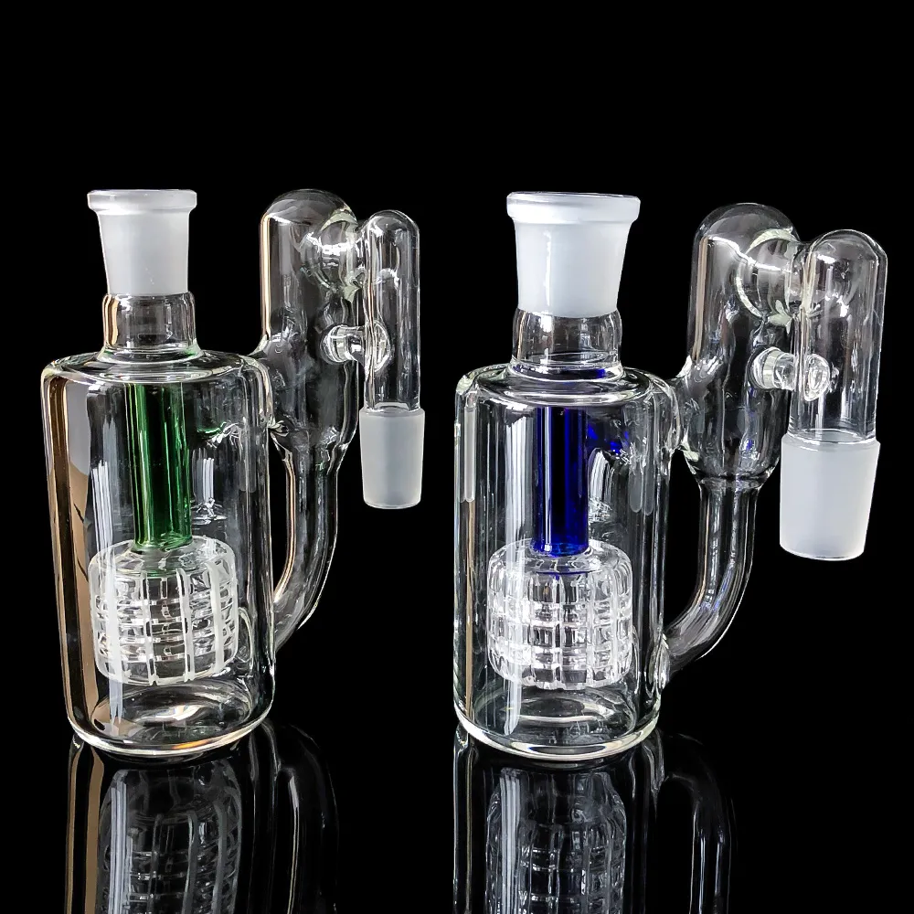 Neuer Aschefänger aus Glas mit 14,4 mm und 18,8 mm Gelenk, zwei Farben zur Auswahl, Glasöl-Rig-Glasbong-Rauchzubehör