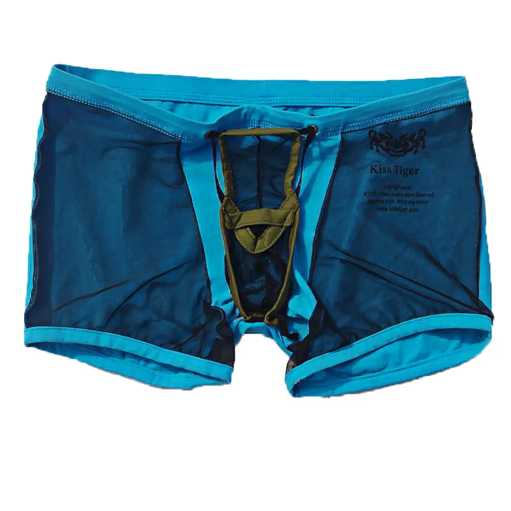 Kiss Tiger Mens Underwear Breathable Mesh Boxer Briefs With Built In