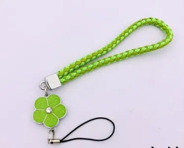 Corde suspendue pour téléphone Bracelet suspendu lanière tissée créative bracelet fleur de haute qualité camélia prune corde courte