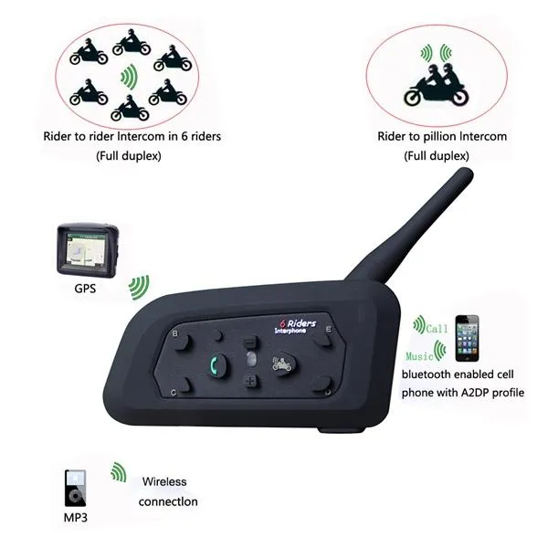 1000M Motorcycle Helmet Intercom Headset With Bluetooth Function