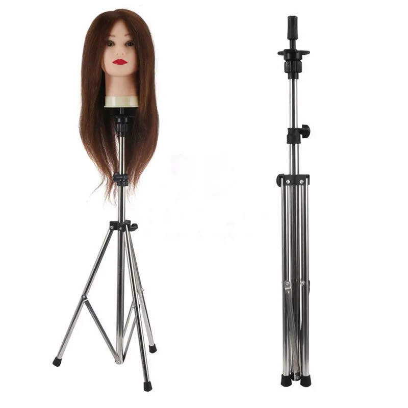 Adjustable Mannequin Head Foldable Wig Stand Tripod For