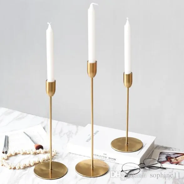 Gouden metalen kaarshouders moderne stijl kaarshouder bruiloft tafel decoratie bar party home decor kandelaar