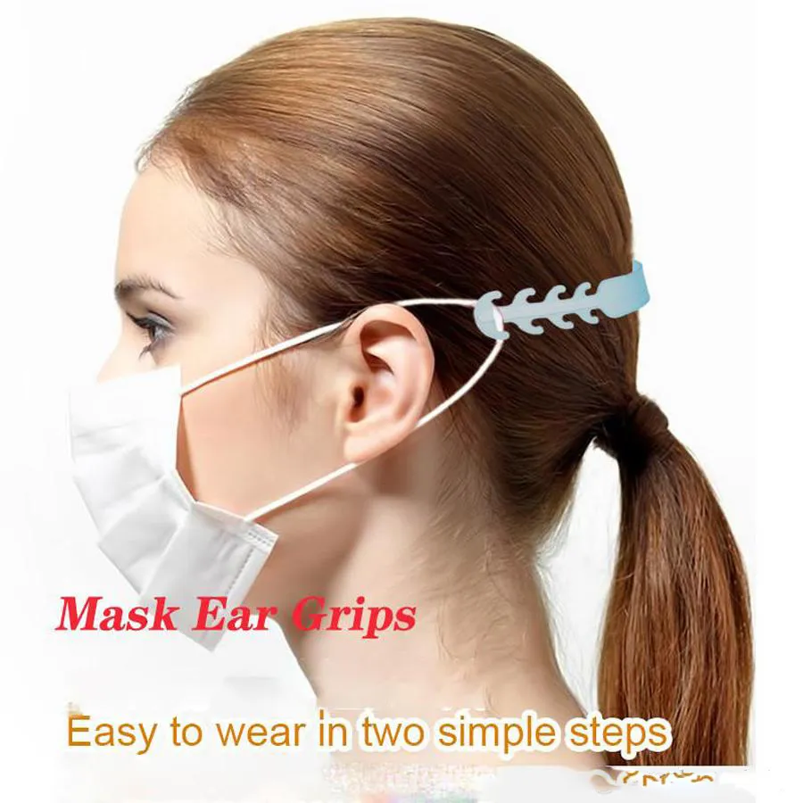 Oído 24h Listo DHL libre envía ajustable Anti Slip Máscara Máscara del oído apretones de que los ganchos cómodo de la mascarilla del oído cómodo correa ajustable Extensión