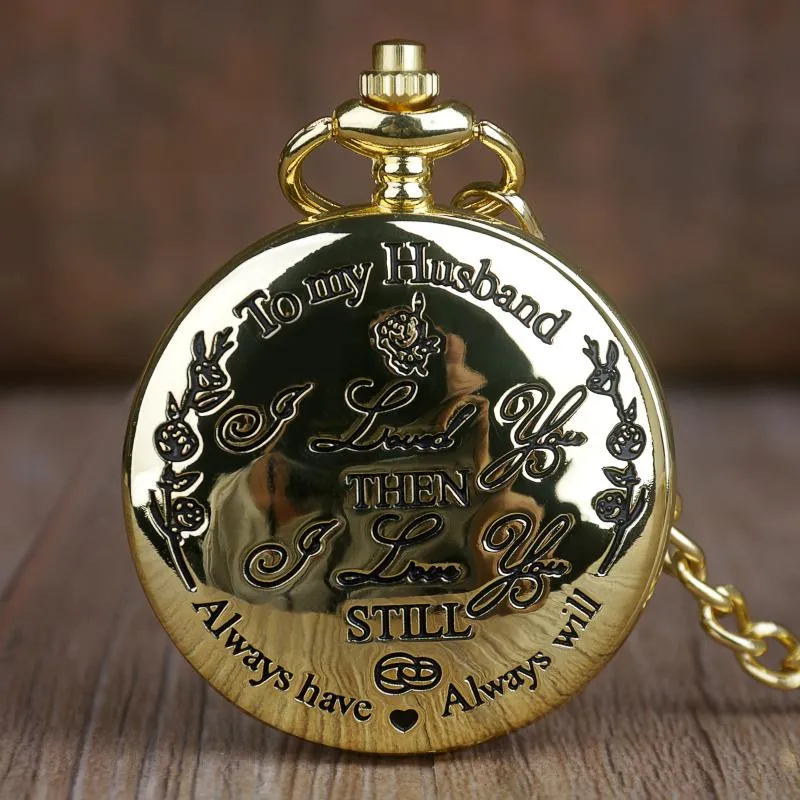 Great Gift To My Husband Quartz Pocket Watches Fashion Casual FOB Chain Pocket Watch Best Gifts for Lover Husband Fob watch