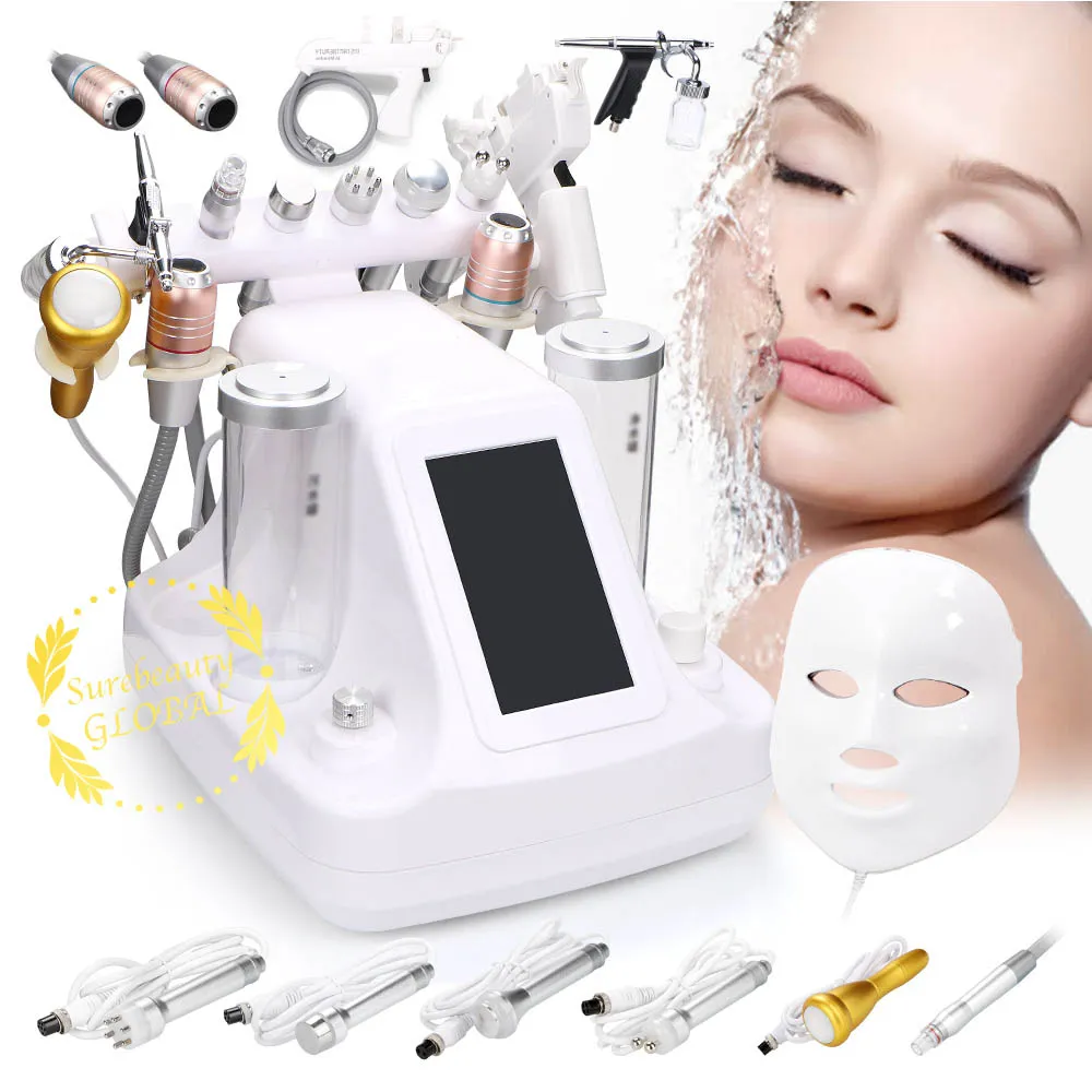 Professionale 11 in 1 dermoabrasione Aqua Peel Clean cura della pelle ad ultrasuoni Radar che modella la macchina per la bellezza sbiancante per il viso