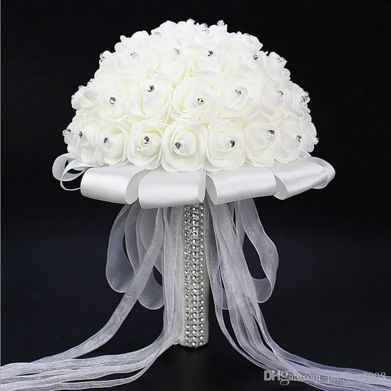 Bouquet de mariage Superbe cristal artificiel de mariage Bouquets de mariage Accessoires Fleurs Rose De Mariage Bouquet de mariée