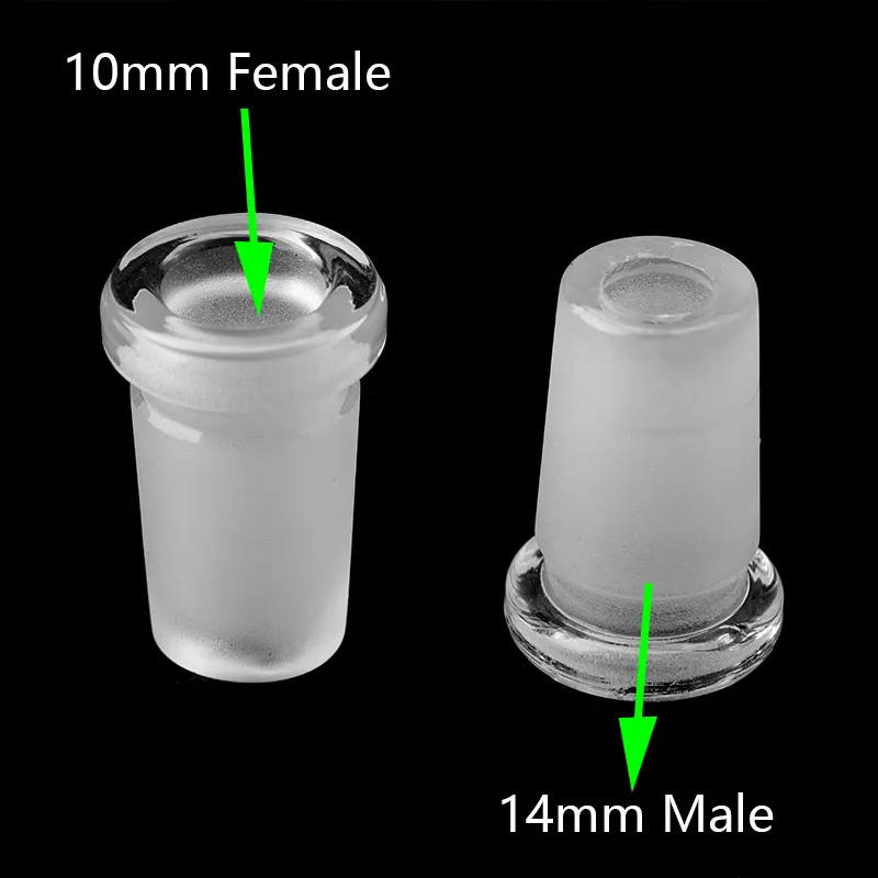 Hochwertige Glaskonverter-Adapter weiblich 10 mm auf männlich 14 mm, weiblich 14 mm auf männlich 18 mm für Bohrinseln, Glasbongs, DHL-freies Verschiffen