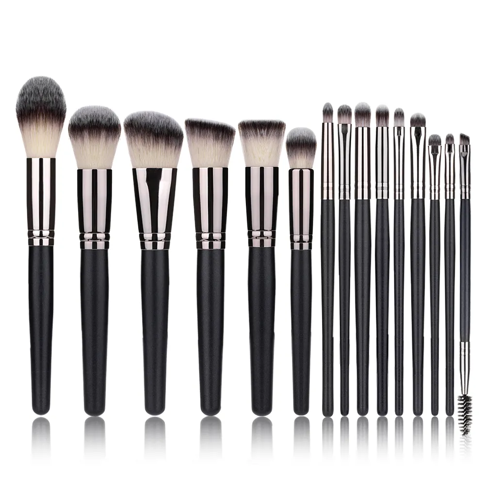 15PCS Makeup Brushes Set Soft Synthetic Hair Foundation Contour Concealer Eye Shadow Eyelash Lip Make Up Borste Kosmetiska Skönhetsverktyg