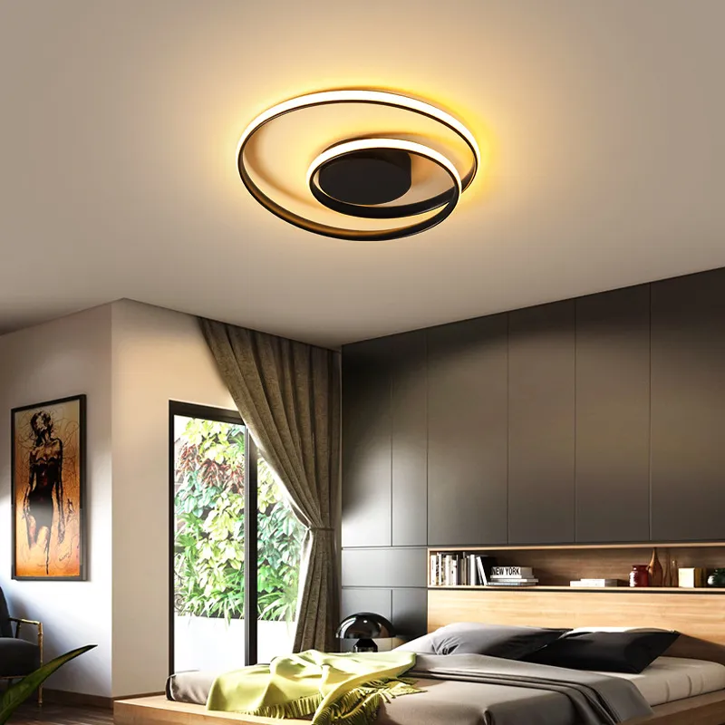 Créatif Nodic Style Plafonniers Courbe Moderne Cercle Rond LED Pendentif Lampe Accueil Lustres Éclairage