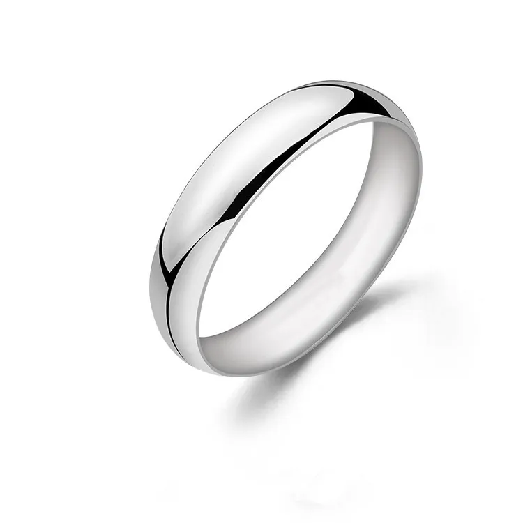 5 mm Solid 925 Sterling Silver Pierścień Dla Kobiet Mężczyzna Wysokiej Jakości White Gold Color Anniversary Prezent Urodzinowy