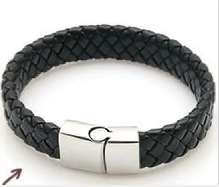 Bracelet rétro européen et américain en cuir pour hommes, aimant, anti-allergie, personnalité, W1250