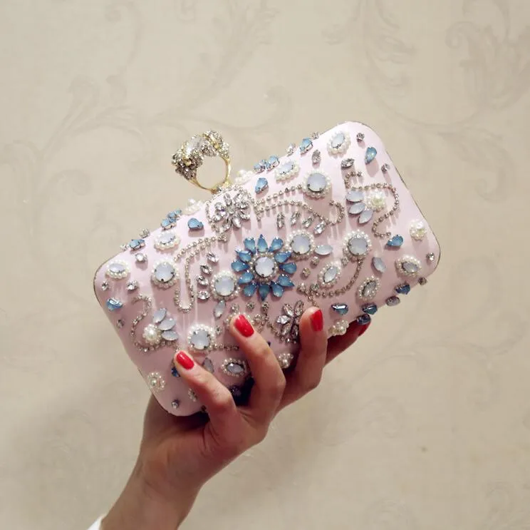 White Diamond Women Clutch Bags for Women Female Purse Wallet Party Bag Envelope Bridal Wedding Evening Handbags