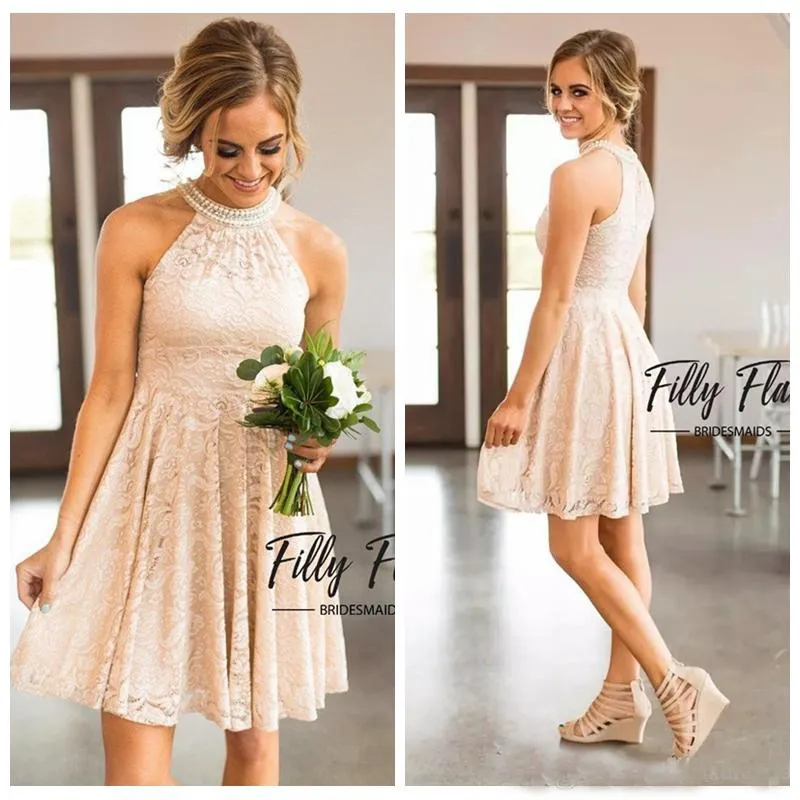 Short Bridesmaid Dress: Elegant O Neck Full Lace... From Alsenlife, $66.45  | DHgate.Com