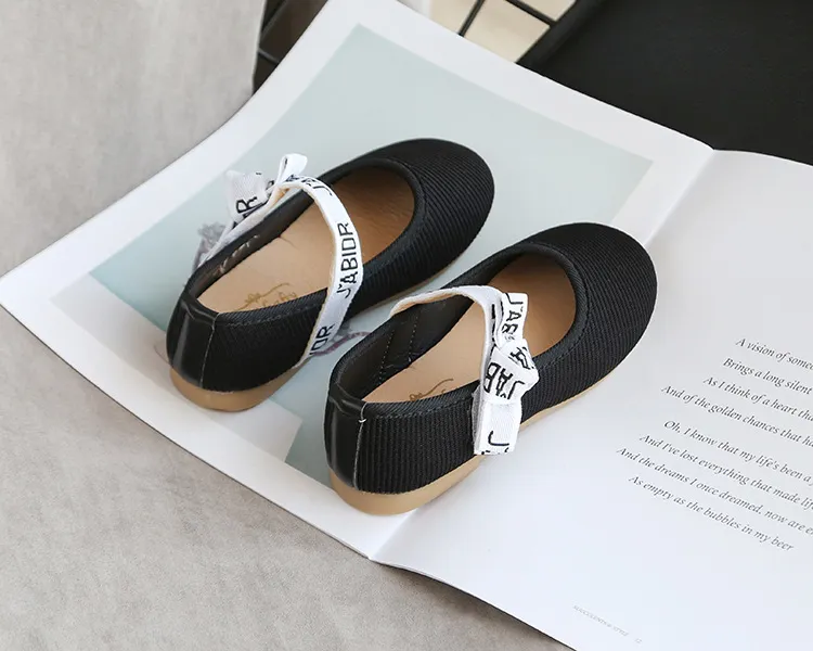 Girl Princess Shoes Girls Bow Flat baby Children Casual cute kids Outdoor-shoes Fashion Style Soft Sole Student-Shoes