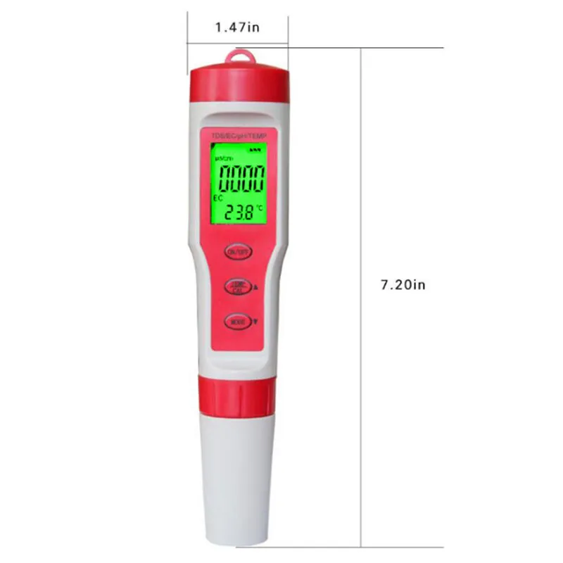 Freeshipping Tds Ph Meter Ph/Tds/Ec/Temperature Meter Digital Water Quality Monitor Tester For Pools Drinking Water Aquariums