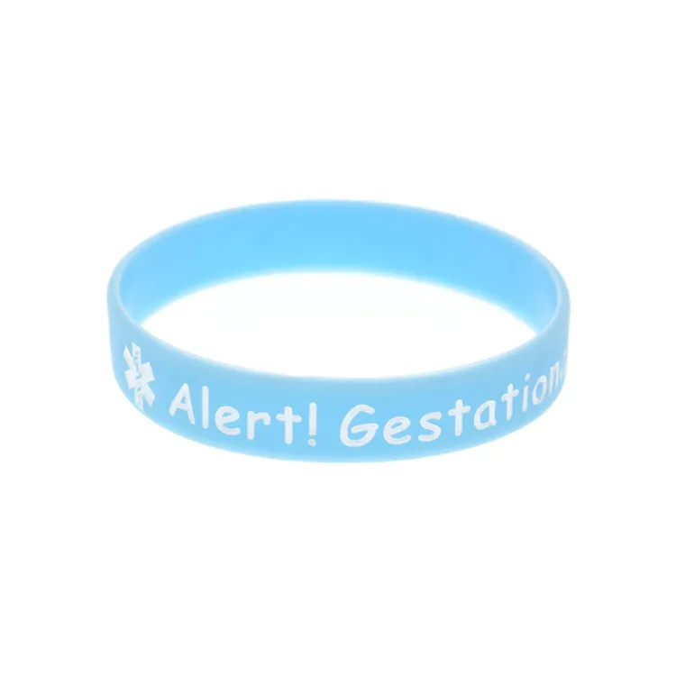 100PCS Gestational Diabetes Mellitus Silicone Rubber Bracelet Carry This Message As A Reminder in Daily Life