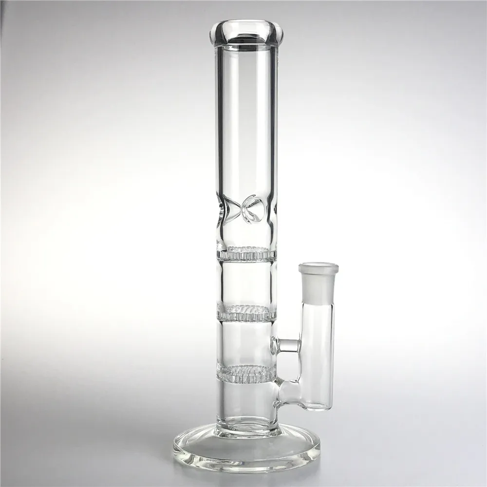 Tubi d'acqua per bong in vetro inebriante di riciclatore spesso con 10,5 pollici 3 filtri a nido d'ape per olio Rigs 18mm Bong per becher in vetro maschio