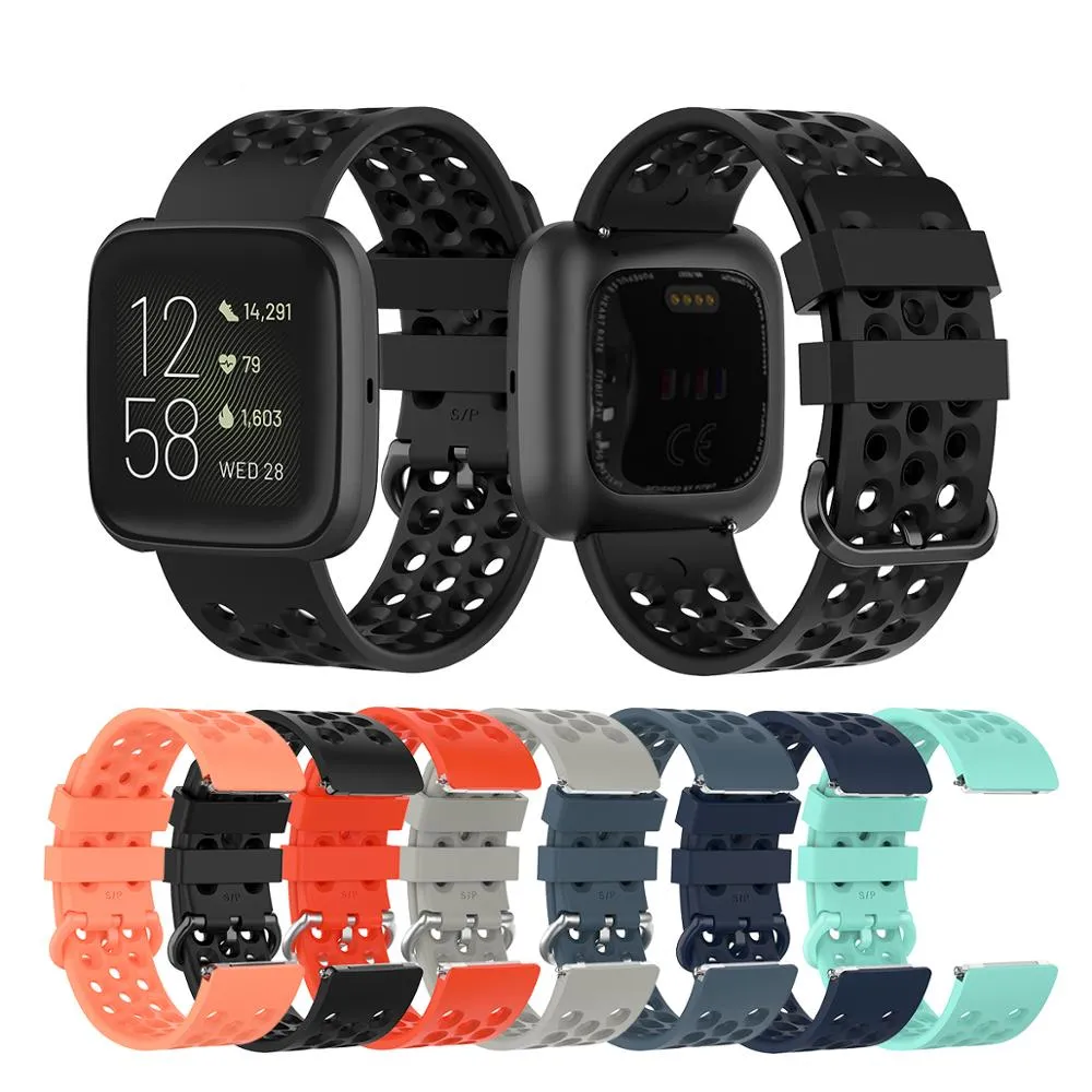 Silione TPE Armband Armbandsband för Fitbit Versa 2 Strap Sport Armbands Breathable Sport Band för FitBite Versa Lite Versa2 Straps