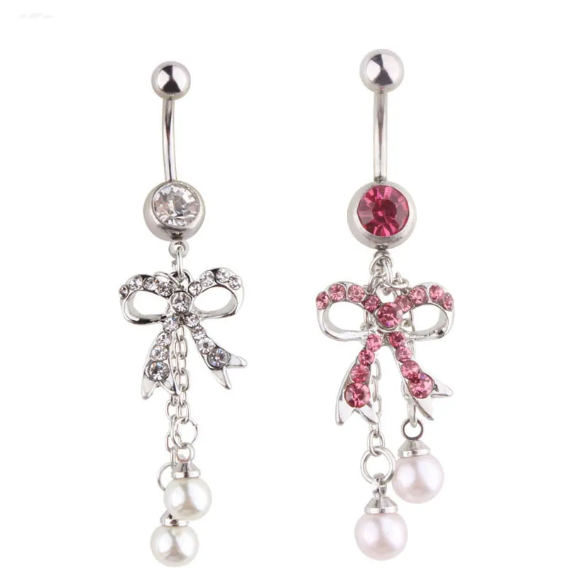 YYJFF D0050 Bowknot Belly Navel Button Ring Mix Colors