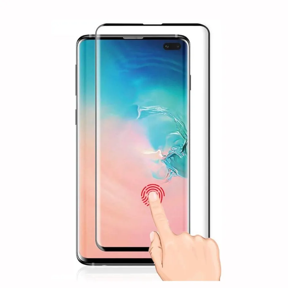 Fingerprint Unlock No Hole Proteggi schermo in vetro temperato per Samsung Galaxy S10 S10Plus Note10 note 10 S9 S9Plus S8 S8 Plus note8 note9