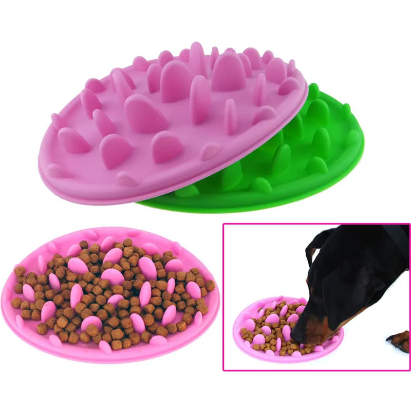 Cão de estimação tigelas filhote de cachorro silicone lento comer tigela anti asfixia comida prato água gato cães lento comer tigela alimentador 3 cores DBC BH3035