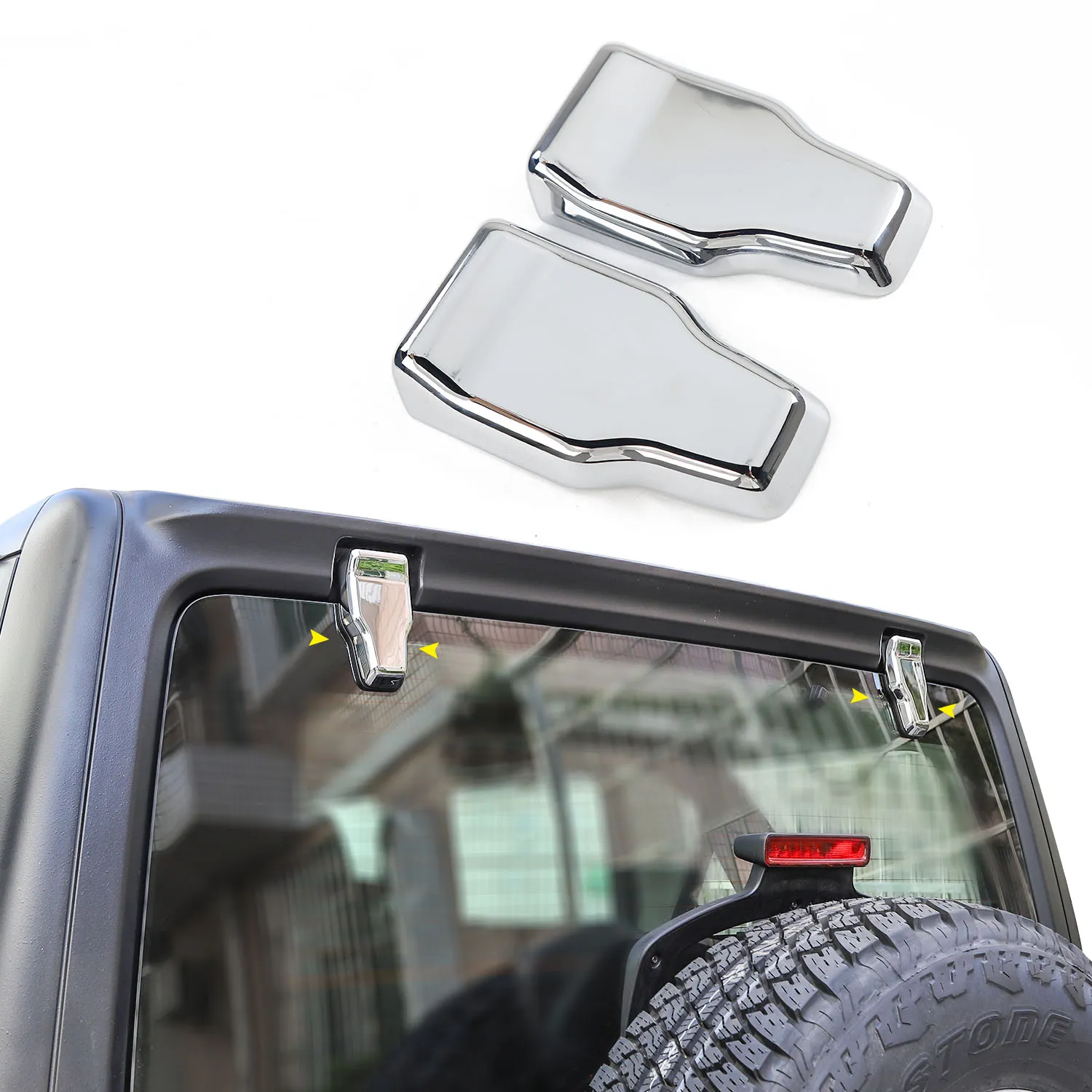 ABS Haftgate Стеклянные шарнир Chrome 2PCS для Jeep Wrangler JL Высококачественные автомобильные внешние аксессуары