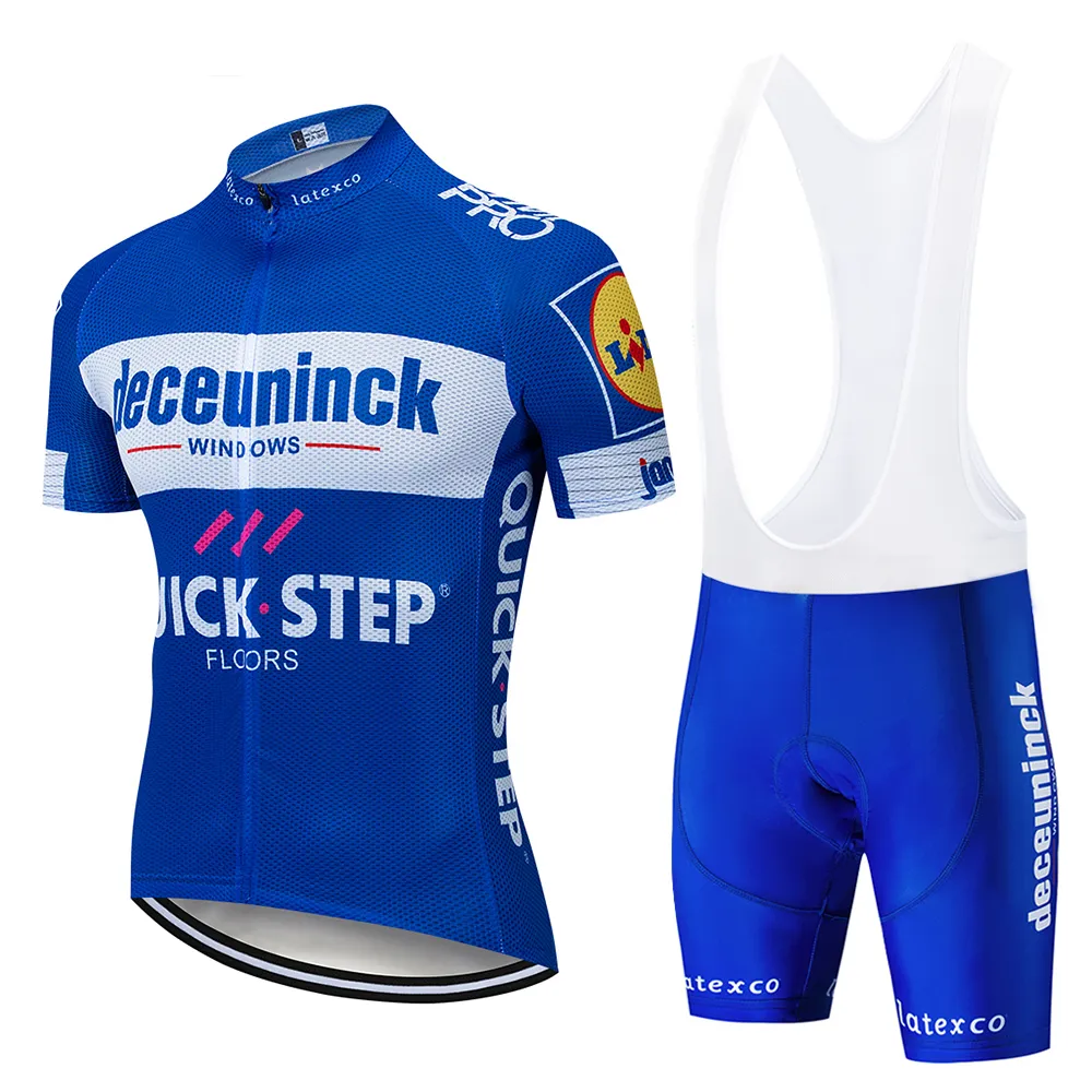2019 New Quick Step Team Cykling Jersey Gel Pad Bike Shorts Set MTB Sobycle Ropa Ciclismo Mens Pro Sommar Cykling Maillot Wear