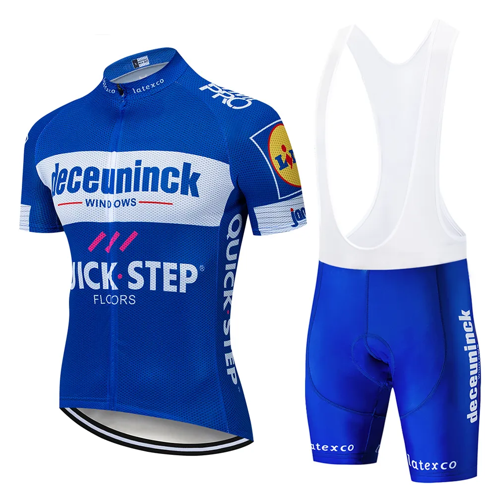 2019 Neues QUICK STEP Team Radtrikot-Gelpolster-Fahrradshorts-Set MTB SOBYCLE Ropa Ciclismo Herren Profi Sommer Radfahren Maillot Wear