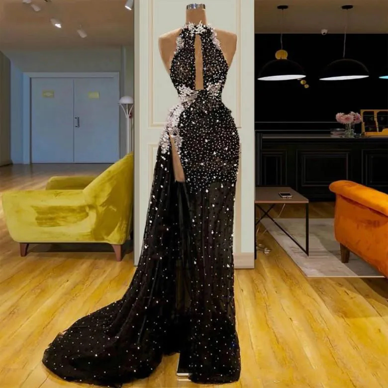 Mesh Illusion Prom Dress Halter Beaded High Split... From Dressvip, $142.24 | DHgate.Com Mesh Illusion Prom Dress Halter Beaded High Split... From Dressvip, $142.24 | DHgate.Com