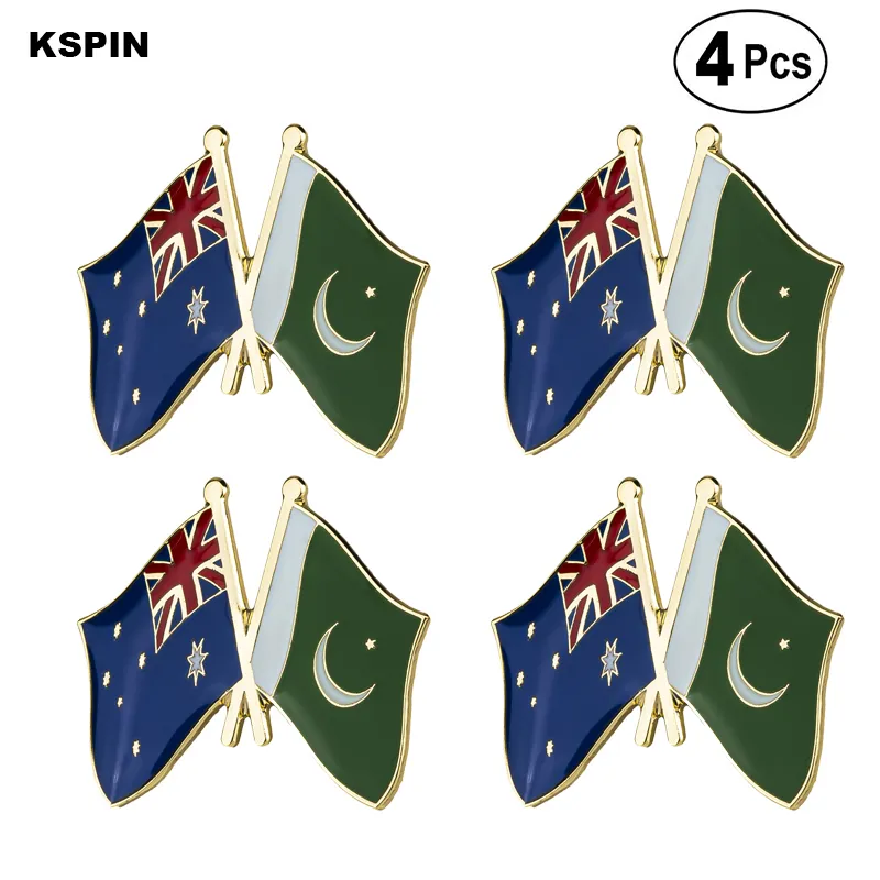Australien Pakistan Anstecknadel Flagge Abzeichen Brosche Pins Abzeichen 4PC