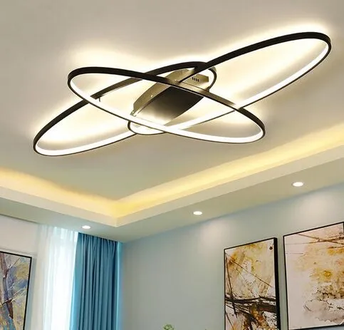 Hot new design Remote dimming Modern Led Ceiling Lights For Livingroom Bedroom plafon led White/Black chandelier MYY