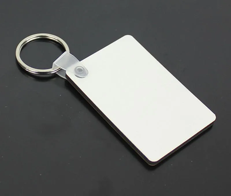 Cadeia 30pcs chave de madeira dura placa única impressão frente e verso Anéis chave em branco Mdf Keychain para DIY chaveiro cadeia de jóias