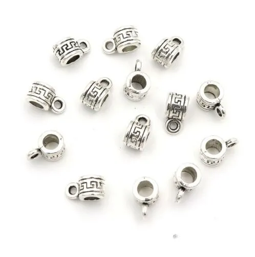 300 sztuk Tybeten Antique Silver Metals Big Hole Europejskie Koraliki Złącza Złącze Charms Do Biżuterii Ustalenia Ustalenia Hurtownie Akcesoria 10x5.5x6mm