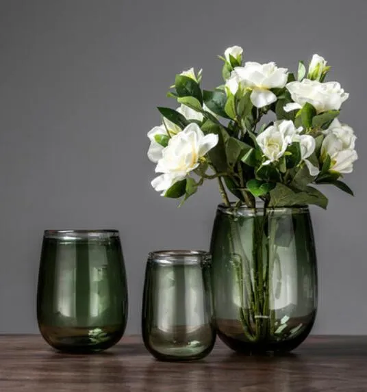 シンプルなモダンクリエイティブホームガラス花瓶モデルルームリビングルームテーブルコーヒーテーブルテレビキャビネットフラワーアレンジメント装飾的な花