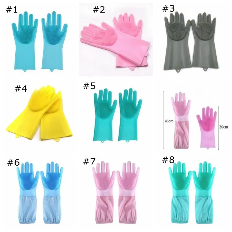 Gants de Nettoyage à Récurer en Silicone 