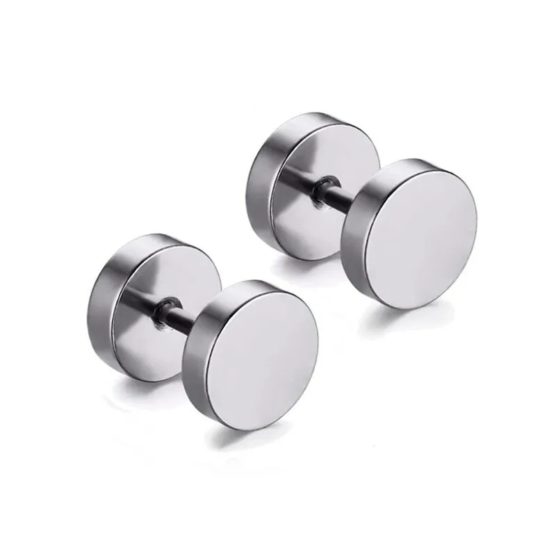 10pcs Stainless Steel Barbell Stud Earrings - Round Ear Studs 4mm To 8mm, Screw Back