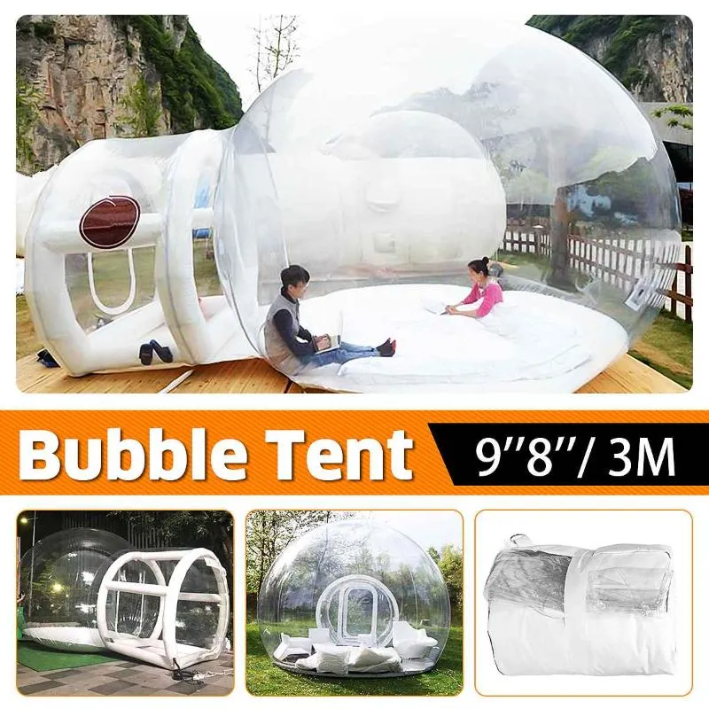 5m Utomhus Camping Uppblåsbara Bubbla Tält Stort hus Hem Backyard Cabin Lodge Air Bubble-transparent tält